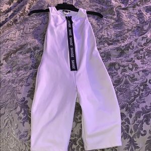 White one piece savage print